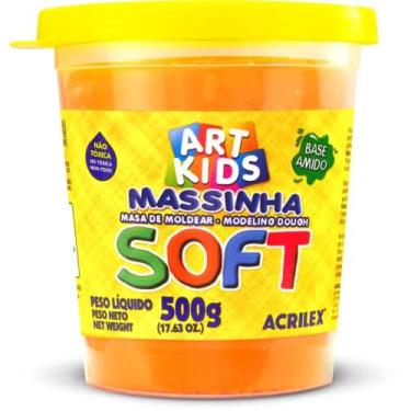Imagem de Massa para Modelar SOFT 500GLARANJA Base Amido - Acrilex