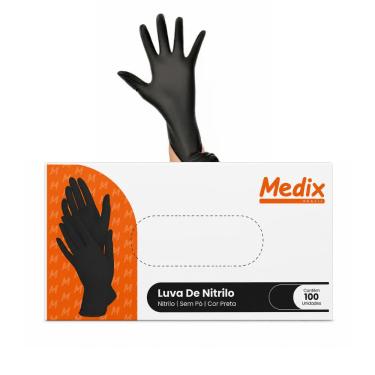 Imagem de Luva Nitrilica G Preta Medix 100 Unidades 