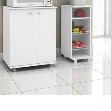 Imagem de Balcão Fruteira Aberto 2 Aramados BF3206 Branco - Tecno Mobili