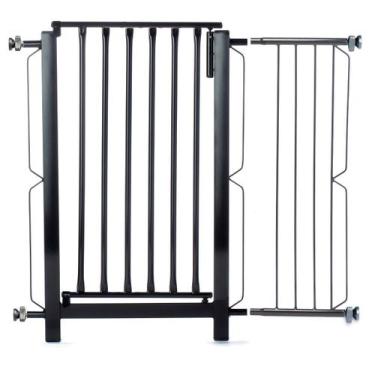 Imagem de Grade e portão para cachorro bebê pet, vãos de 86cm a 90cm - Preto - G