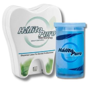 Imagem de Kit Porta Fio Dental Formato Dente + Refil Halito Puro - Hálito Puro