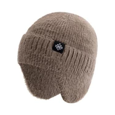 Imagem de Gorro Feminino De Inverno Com Abas Para as Orelhas Em Pelúcia Sintétic