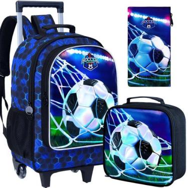 Imagem de Mochila Rodante AGSDON para Niños con Diseño de Fútbol y Bolsa de Almu
