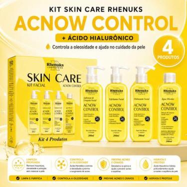 Imagem de Kit Skin Care Facial Rhenuks 4 Produtos Sabonete Esfoliante Hidratante