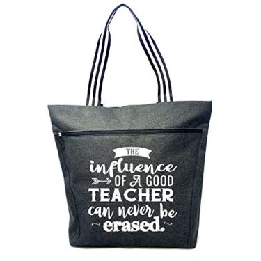 Imagem de Brooke & Jess Designs Sacola para professores para trabalho – Bolsa de professora para mulheres, bolsa de professor, melhor presente de agradecimento ao professor, Teacher Influence,