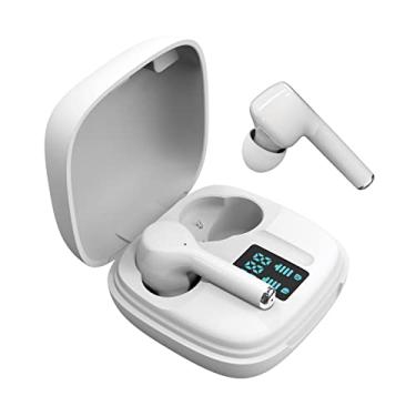 Imagem de Fones de ouvido Bluetooth estéreo com som Bluetooth 5.0 sem fio, controle de toque, portátil, intra-auricular, sem fio, fone de ouvido sem fio - branco