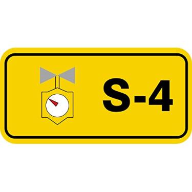 Imagem de Accuform TDJ304XVM Adesivo Dura-Vinil "S-4 Steam" Etiqueta padrão de fonte de energia, 3,5 cm L x 7,6 cm C, preto/cinza/vermelho/branco em amarelo (pacote com 5)