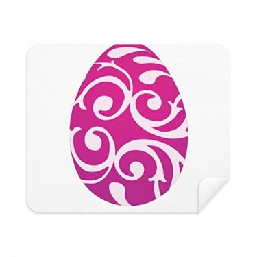 Imagem de Pano de limpeza de pano de limpeza com design de ovo roxo Festival de Páscoa, 2 peças de tecido de camurça