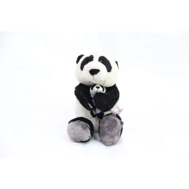 Imagem de Urso panda 25cm com pandinha 8cm filhote mãe casa dos ursos