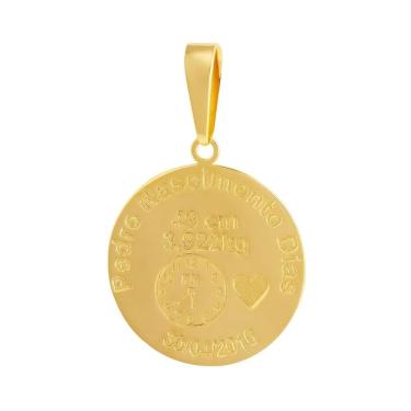 Imagem de Pingente Aço Mandala Nascimento Coração 27mm Gold IPG