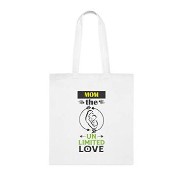 Imagem de Bolsa tiracolo Mom The Unlimited Love, Mom The Unlimited Love Bag, para mães, bolsa de ombro para mamães, bolsas reutilizáveis para mães, presente para mães da filha favorita, filho e filhos, Branco