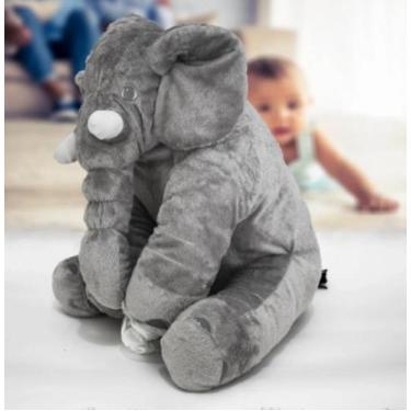 Imagem de Almofada Elefante Pelúcia 60cm Travesseiro Bebê Antialérgico - New Bab