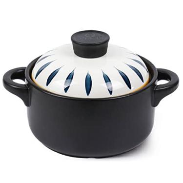 Imagem de Panela de ensopado de caçarola de cerâmica com tampa panela de cozinha japonesa antiaderente resistente ao calor panelas de cerâmica utensílios de cozinha panela de barro, A, 2,5