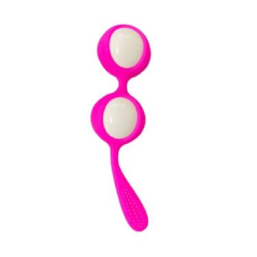 Imagem de Bola Bolinha Pompoarismo Vagina com Peso Ben-wa Silicone Cor:Pink