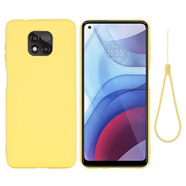 Imagem de YUNCHAO Caixa de telefone Para Motorola Moto g Power Pure Color Liquid silicone à prova de choque capa para celular