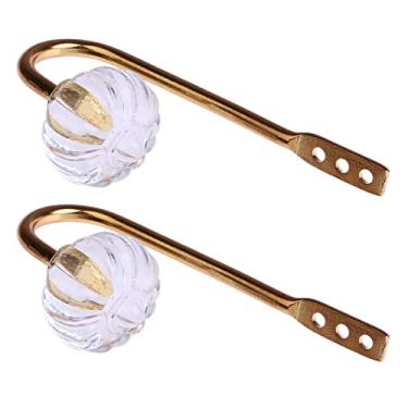 Imagem de 1/2 pares de metal cristal ganchos pequenos para cortina gancho de parede gancho de parede fivela de cortina rústica clipe de cortina suporte artificial ganchos, dourado