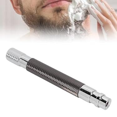 Imagem de Cabo de barbear masculino de segurança, cabo de barbeador de segurança, cabo de barbear manual de substituição de metal, cabo de barbeador retrô, cabo de metal para barbeadores masculinos para barbear (preto)