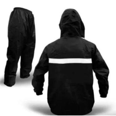 Imagem de Capa Chuva Moto Impermeável Nylon Jaqueta Com Capuz + Calça