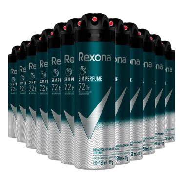 Imagem de Kit Desodorante Aerosol Rexona Men Sem Perfume 150ml - 12 Unidades