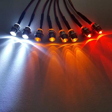 Imagem de ShareGoo Kit de luzes de LED com 8 LEDs compatível com Traxxas HSP Tamiya Redcat RC4WD Axial SCX10 RC para tanque de carro, caminhão, vermelho, laranja, branco LED