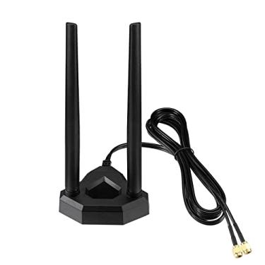Imagem de Eightwood Antena WiFi de banda dupla 2,4 GHz 5 GHz RP-SMA Antena WiFi com cabo de extensão de 2 m para PC Desktop PCI PCIe WiFi Cartão Bluetooth Roteador de rede sem fio