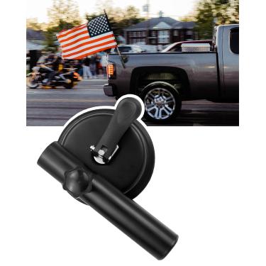 Imagem de ULZOZN Suporte de mastro de bandeira estilo ventosa universal suporte de montagem de mastro de bandeira para serviço pesado multifuncional suporte de mastro para trailer caminhão carro SUV ATV casa parede