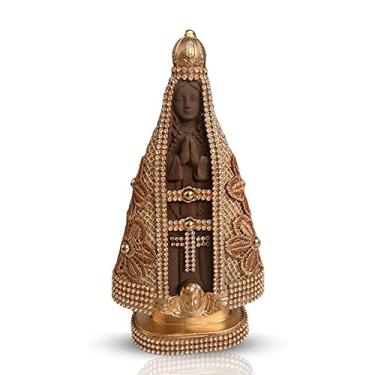 Imagem de Imagem De Nossa Senhora Aparecida Manto De Juta Luxo 20cm Estilo Barroca Para Casamento Padrinhos Batizado Original