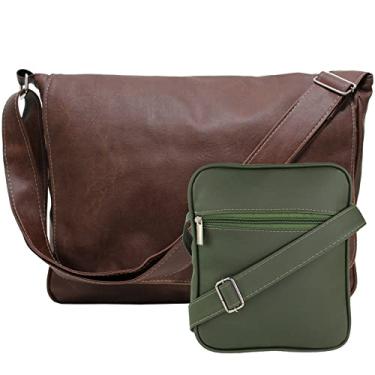 Imagem de Kit Bolsa Pasta Carteiro Masculina Tiracolo E Shoulder Bag