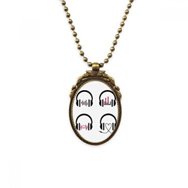 Imagem de DIYthinker Fone de ouvido colorido, estampa de ouvir música, colar antigo, pingente vintage