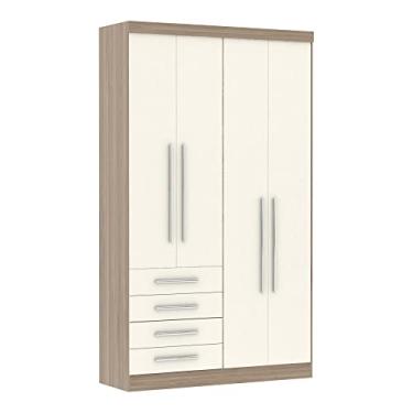 Imagem de Guarda Roupa 4 Portas 4 Gavetas - Módulo Dormitório Master - Guarda Roupas Modulado Luciane Cor:Areia