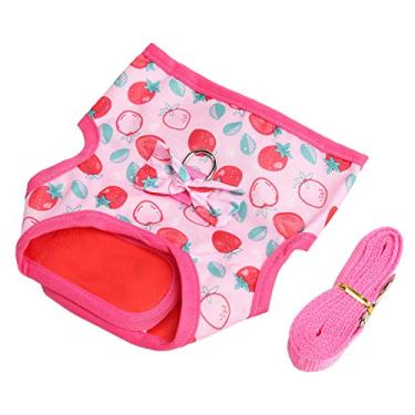 Imagem de Arnês Vestido Roupas para Animais de Estimação Rosa Poliéster Nylon Macio Confortável com Corda de Puxar para Hamster (G)
