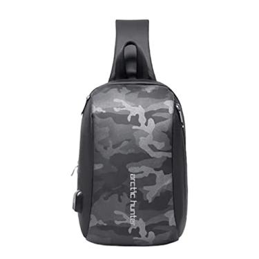 Imagem de Bolsa Shoulder Bag Pochete Transversal Masculina Feminina Preto C/Camuflado