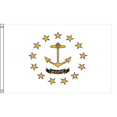 Imagem de Bandeira de estado de náilon Rhode Island 3 x 5 pés feita nos EUA