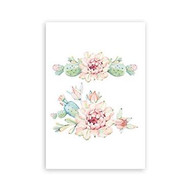 Imagem de Placa Decorativa Cacto Flores MDF 20x30cm
