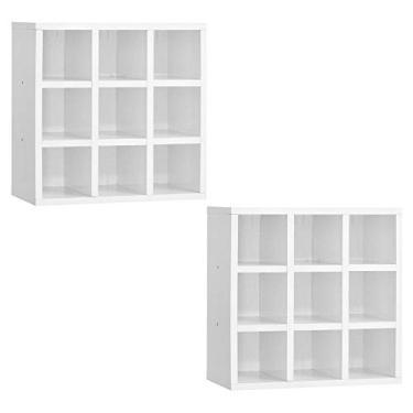 Imagem de Kit 02 Nichos Porta Toalhas 09 Lugares 40x40cm Branco - AJL Móveis