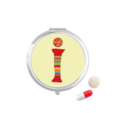 Imagem de Porta-comprimidos I alfabeto laranja fruta linda estampa bolso caixa de armazenamento de remédios dispensador de recipiente