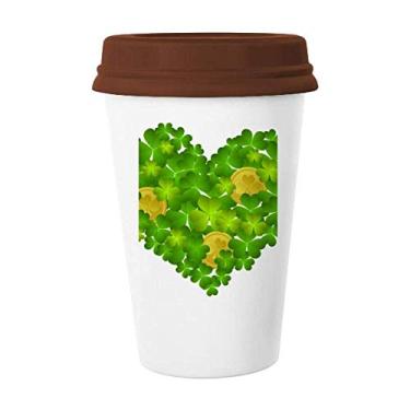 Imagem de Caneca de cerâmica Clover Heart Ireland St. Patrick's Day Caneca de café bebendo vidro cerâmica copo