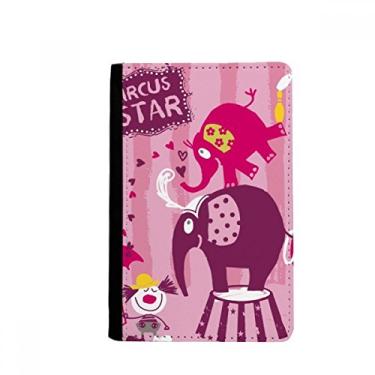 Imagem de Carteira Circus Star Clown Elefante Rosa Passaporte Notecase Burse Carteira Porta-cartão