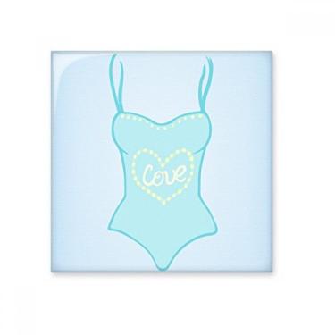 Imagem de Ilustração azul roupa de banho azulejo de cerâmica brilhante decalque pedra adornada tijolo vitrificado