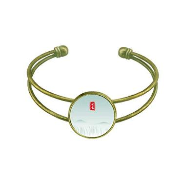 Imagem de Cold Dew Twenty Four Solar Term Padrão Bracelete Retrô Joia de Punho Aberto