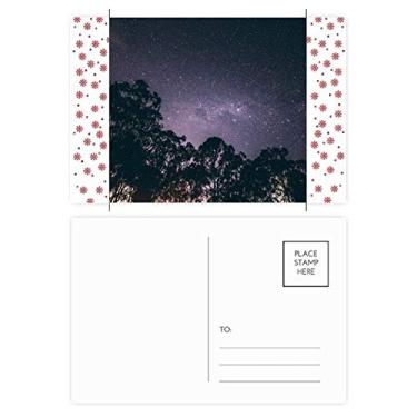 Imagem de Árvores Estrelas Via Láctea Céu Noite Natal Flor Celebração Cartão Postal Cartão Cartão Bênção