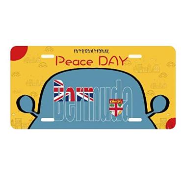 Imagem de DIYthinker Bermudas com nome da bandeira do país, etiqueta para decoração de carro, dia da paz