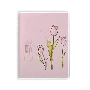 Imagem de Windmill Tulipa House Greenery Plant Flower Caderno Diário capa macia