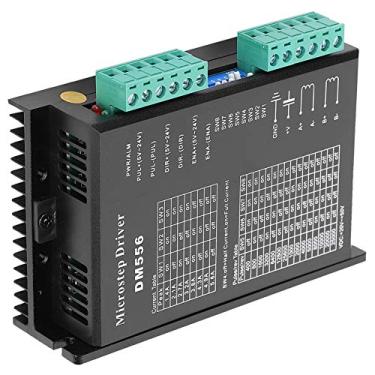 Imagem de Controlador de motor de passo DM556, controle de motor de passo de liga de alumínio antiinterferência, preto para motor de passo 42/57