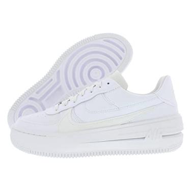 Imagem de Nike Womens Air Force One PLT.AF.ORM Sneakers (White/Summit White-White-White, 9)