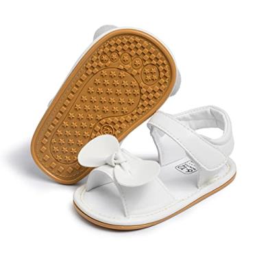 Imagem de Babelvit Sandálias infantis para bebês meninas meninos conforto premium verão ao ar livre casual praia sapatos com laço de flor antiderrapante sola de borracha recém-nascido pré-andador primeiro