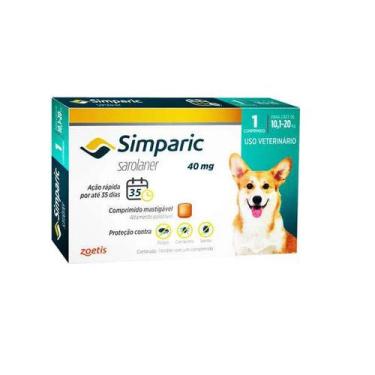 Imagem de Simparic Para Cães De 10,1 A 20 Kg (40 Mg) - Antipulgas