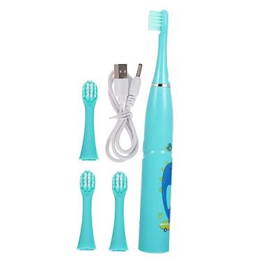 Imagem de KALLORY 1 Conjunto escova de dentes elétrica infantil nossa porta escova de dentes higiênica escovas de dente escova de dentes infantil portátil escova de dentes para crianças domésticas