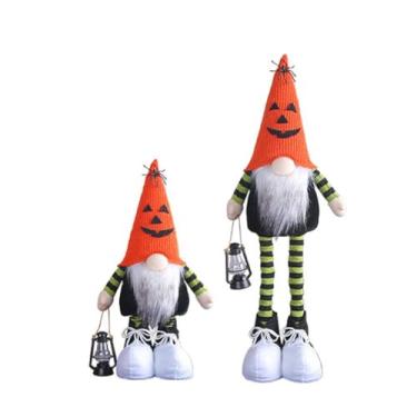 Imagem de Perna telescópica de Halloween Gnomo Anões Decorações de Casa Ornamento Festival Mesa de Jantar em Camadas Bandeja de Gnomos Suecos Pelúcia