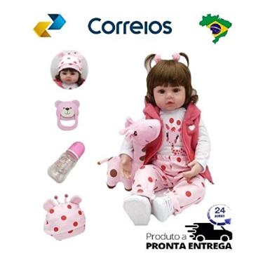 Imagem de Boneca Bebê Reborn Menina Realista Membros De Silicone 48 cm NPK Original